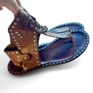 Paola Fiorenza Handmade Italian Leather Sandals Size 38